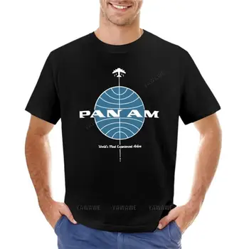 Футболка Pan American World Airways Pan Am, черные футболки, летняя одежда, топы больших размеров, мужские футболки с рисунком аниме