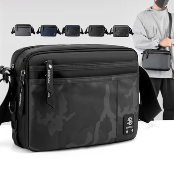 Модная Мужская сумка-мессенджер с 4 слоями и несколькими карманами, высококачественная нейлоновая мужская сумка через плечо, камуфляжный дизайн, сумка для покупок для подростков