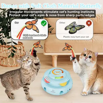 Интерактивные игрушки INKZOO 4-в-1 для кошек в помещении, Автоматические Мыши с 6 Отверстиями 