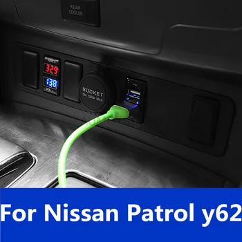 Оригинальное парковочное место, датчик температуры и напряжения автомобиля, мобильное устройство с двумя USB-зарядными устройствами, аксессуары для Nissan Patrol Y62