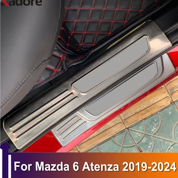 Для Mazda 6 M6 Atenza 2019-2022 2023 2024 Накладки На Пороги Защитные Накладки На Пороги Автомобиля Наклейка На Пороги Из Нержавеющей Стали