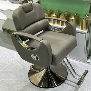 Удобные парикмахерские кресла для стилистов, вращающийся металлический стул для парикмахерской, туалетный столик, профессиональная вращающаяся мебель Silla De Barberia Luxuy