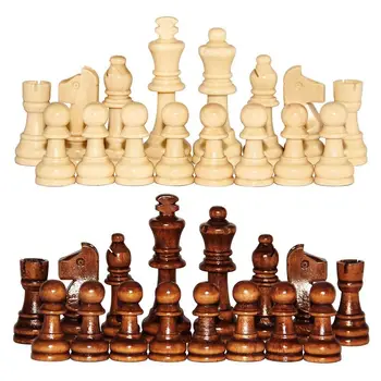 32ШТ Деревянные шахматы 2,2 дюйма, набор деревянных международных словесных шахмат с защитными накладками, обучающая шахматная игра, шахматная настольная игра