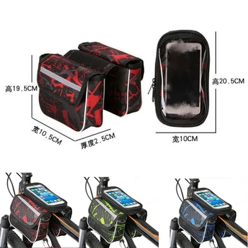 Сумка для мобильного телефона для горного велосипеда, велосипедное снаряжение, передняя балка, аксессуары для велосипедов, сенсорный экран 