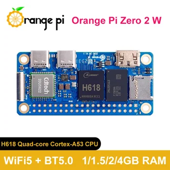 Orange Pi Zero 2 Вт 4 ГБ 2 ГБ 1,5 ГБ 1 ГБ оперативной памяти DDR4 Allwinner H618 WiFi5 BT5.0 Мини-ПК Orange Pi Zero 2 Вт одноплатный