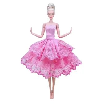 1/6 Кукольная одежда, Розовое балетное платье с цветочным рисунком для Барби, наряды для кукольного домика Барби, аксессуары для вечеринки, платье для детей и детские игрушки 11.5
