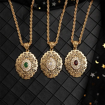 Золотая Длинная подвеска в Марокканском стиле, Маленькое ожерелье для женщин, Подвеска-шарм для Кафтана, Бижутерия, Национальные свадебные украшения