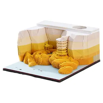 3D Блокноты для заметок 3D Блокнот 3D Кубики для заметок Форма пейзажа 3D Настольный календарь Мини Модель пейзажа Офисные аксессуары Подарок