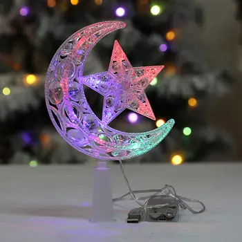 Рождественский орнамент, светящаяся светодиодная рождественская елка, Верхняя звезда, 3d пентаграмма, украшение для домашней вечеринки, Рождественские принадлежности на батарейках