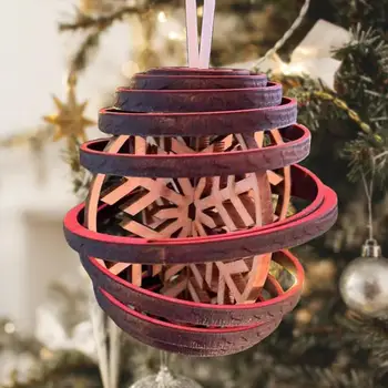 Праздничное украшение на деревянную елку, украшение на деревянную рождественскую елку, 3d подвеска в виде двойных спиральных снежинок для праздничного домашнего декора.