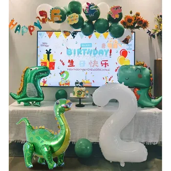 Большие 4D Ходячие воздушные шары с динозаврами Юрского периода Принадлежности для вечеринок Украшения для детских Дней рождения Фольга с драконами джунглей Globos Игрушки