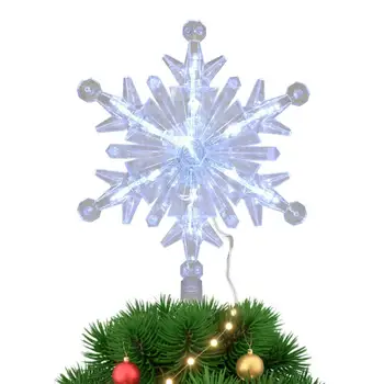 Рождественская елка в виде снежинки, легкое блестящее украшение на елку, ночник, проектор, Праздничное Рождественское украшение