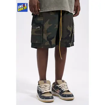 UncleDonJM Камуфляжные винтажные повседневные шорты Свободные летние универсальные шорты-карго с завязками Мужские баскетбольные шорты в стиле милитари
