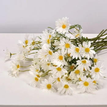 5 Головок/Ветвей Белой Маргаритки, Вазы из искусственных цветов для домашнего декора, Рождественские Свадебные украшения, искусственные цветы