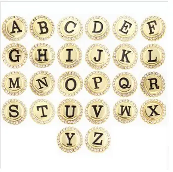 26шт золотой алфавит A-Z буквы Металлические кнопки DIY браслет Браслет ювелирный аксессуар