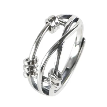 Тревожное кольцо Женское Мужское кольцо-непоседа с бусиной Украшения для снятия стресса от беспокойства для женщин, укладывающие кольца на палец