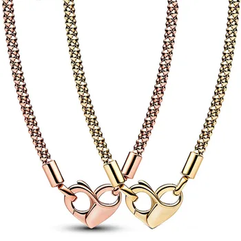 Новое ожерелье-цепочка из розового Золота Moments с шипами Для подвески из бисера стерлингового серебра 925 пробы Diy Europe Jewelry