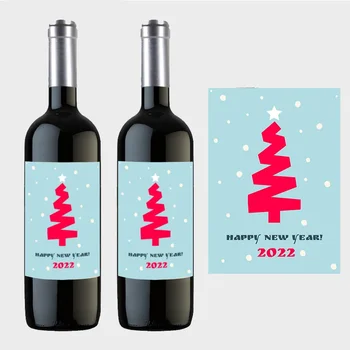 12шт 2022 Наклейки для этикеток винных бутылок с Новым годом, запечатывающие наклейки, подарочные украшения, Крафт-этикетки, принадлежности для новогодних вечеринок