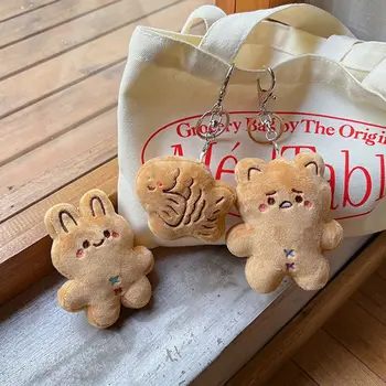 Кукла-печенье Тайяки Брелок Для ключей Милый Медведь Кролик Плюшевая сумка Подвески-подвески Со Звуком Детский подарок