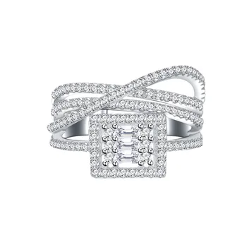 Новый модный Роскошный Четырехслойный линейный микронабор с серебряным кольцом S925 с полным бриллиантом