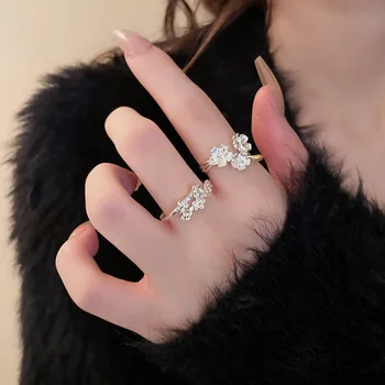 Кольца на указательный палец с цветочным отверстием Sweet Drip Oil для женщин, изысканные модные ювелирные аксессуары класса люкс.