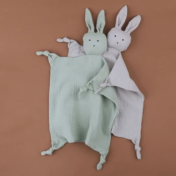 Детское Успокаивающее полотенце, нагрудник, Мягкое животное Кролик для сна куклы, прижимающейся к