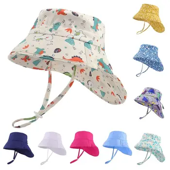 Солнцезащитный крем Для мальчиков и девочек, Регулируемые Детские шляпы-ведра, Солнцезащитная шляпа с широкими полями, кепка с защитой от ультрафиолета