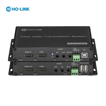 4K HDMI с USB KVM Loop Out Аудио через волоконно оптический преобразователь трансивер 10 КМ LC HDMI Волоконнооптический удлинитель
