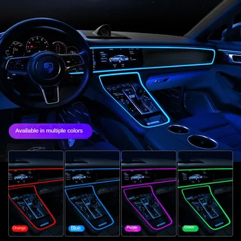 1/3 / 5 м атмосферное освещение автомобиля внутри автомобиля, оснащенное проводкой без USB, холодный свет 5 В, семицветные лампы с беспроводной подсветкой