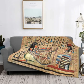 Одеяло древнеегипетской цивилизации из флиса с принтом древних Повседневные теплые пледы для дивана в спальне, плюшевое тонкое одеяло