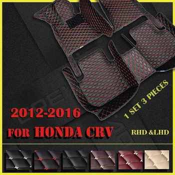 кожаные автомобильные коврики для Honda CRV 2012 2013 2014 2015 2016 Пользовательские автоматические накладки для ног автомобильный ковер