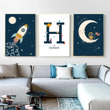 Приключения космического астронавта Картина на холсте Плакаты и принты Настенные художественные картины для домашнего декора гостиной Cuadros Без рамки