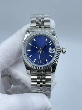 Женские наручные часы - синий циферблат, 31 мм, ремешок из 316 стали - часы на любой случай.