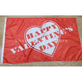 флаг размером 3 фута на 5 футов с Днем Святого Валентина