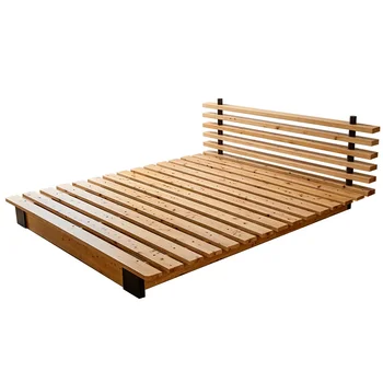 Кровать-платформа с татами, Простая кровать из массива дерева, бревенчатая кровать для проживания в семье, отель 1,8 м