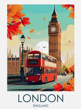 Лондон, Англия, художественная печать на холсте для путешествий, плакат для украшения гостиной, домашняя настенная картина