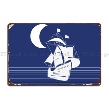 Металлическая табличка Galleon Night Moon, изготовленная на заказ для клубного бара, дизайн классической жестяной вывески Bar Cave