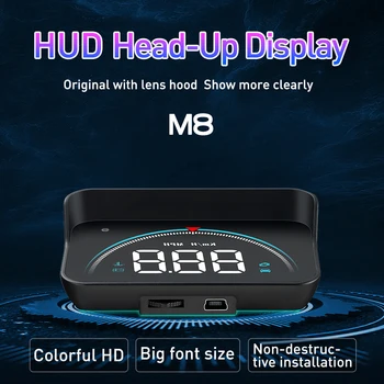 Универсальный электронный автомобильный головной дисплей HUD HUD OBD2 с сигнализацией Усталости при вождении, системой предупреждения о превышении скорости, проектором на лобовое стекло