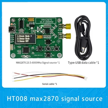 HT008 Источник сигнала MAX2870 Генератор сигналов STM32 23,5-6000 МГц Точка поддержки источника сигнала/ режим Прочный Зеленый