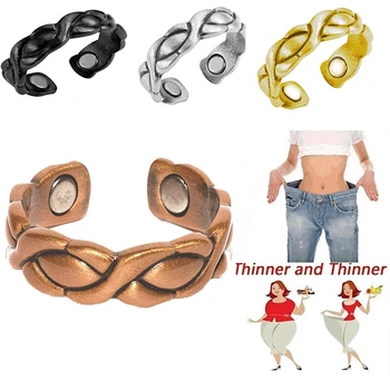 Лимфодренажное Терапевтическое Магнитное кольцо, Открытое регулируемое кольцо, подарок для мужчин и женщин, Магнитное кольцо для похудения, Кольцо для здоровья