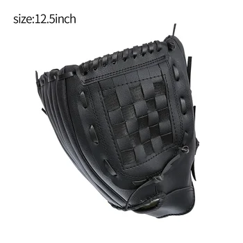 Бейсбольная перчатка из искусственной Кожи, спортивная перчатка для занятий спортом на открытом воздухе, Бейсбольная перчатка для софтбола, спортивная экипировка, черный, 11,5 дюймов