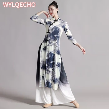 2023 Вьетнам Aodai Cheongsam Улучшенное Сценическое Платье Для Выступлений Длинное Восточное Платье Для Народных Танцев Ao Dai Женская Элегантная Одежда