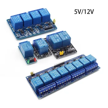 1ch 2ch 4ch 8ch Плата Модуля Реле Постоянного Тока 5V 12V С Модулем Релейного Выхода Оптрона Для Arduino 1 2 4 8-полосная Автоматизация ПЛК o1