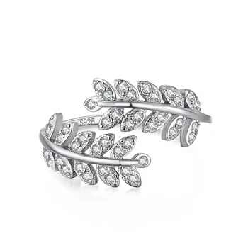 Кольцо из стерлингового серебра S925 с листьями, модное легкое роскошное инкрустированное кольцо с высокоуглеродистым бриллиантом, ювелирные изделия из стерлингового серебра высокого качества