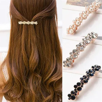 Модные 5 Цветов Корейских Хрустально-Жемчужных Заколок для волос Элегантные Женские Заколки для волос, Головные Уборы, Аксессуары для волос