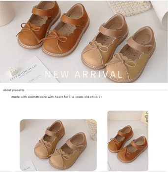 2023 детская кожаная обувь Весна и осень, новые французские женские тонкие туфли в стиле ретро