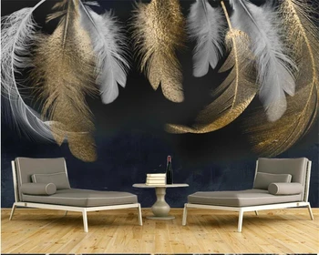 beibehang Индивидуальный современный новый минималистичный ТВ-фон в скандинавском стиле с перьями, обои papel de parede