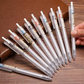 48шт Deli Pen, милые прозрачные гелевые ручки для школьных принадлежностей, офисные аксессуары, студенческие канцелярские ручки для письма 0,38 мм