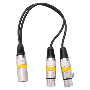 30 см 3Pin Xlr-штекер на 2 Xlr-штекер Аудио Удлинитель Y-образный разветвитель для микрофона, микшера, рекордера, Dj-кабеля