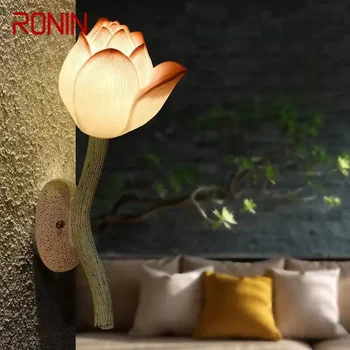 Настенный светильник в китайском стиле RONIN, Настенный светильник Lotus, Оригинальность, Гостиная, Спальня, Чайная, Коридор, Декоративный декоративный свет